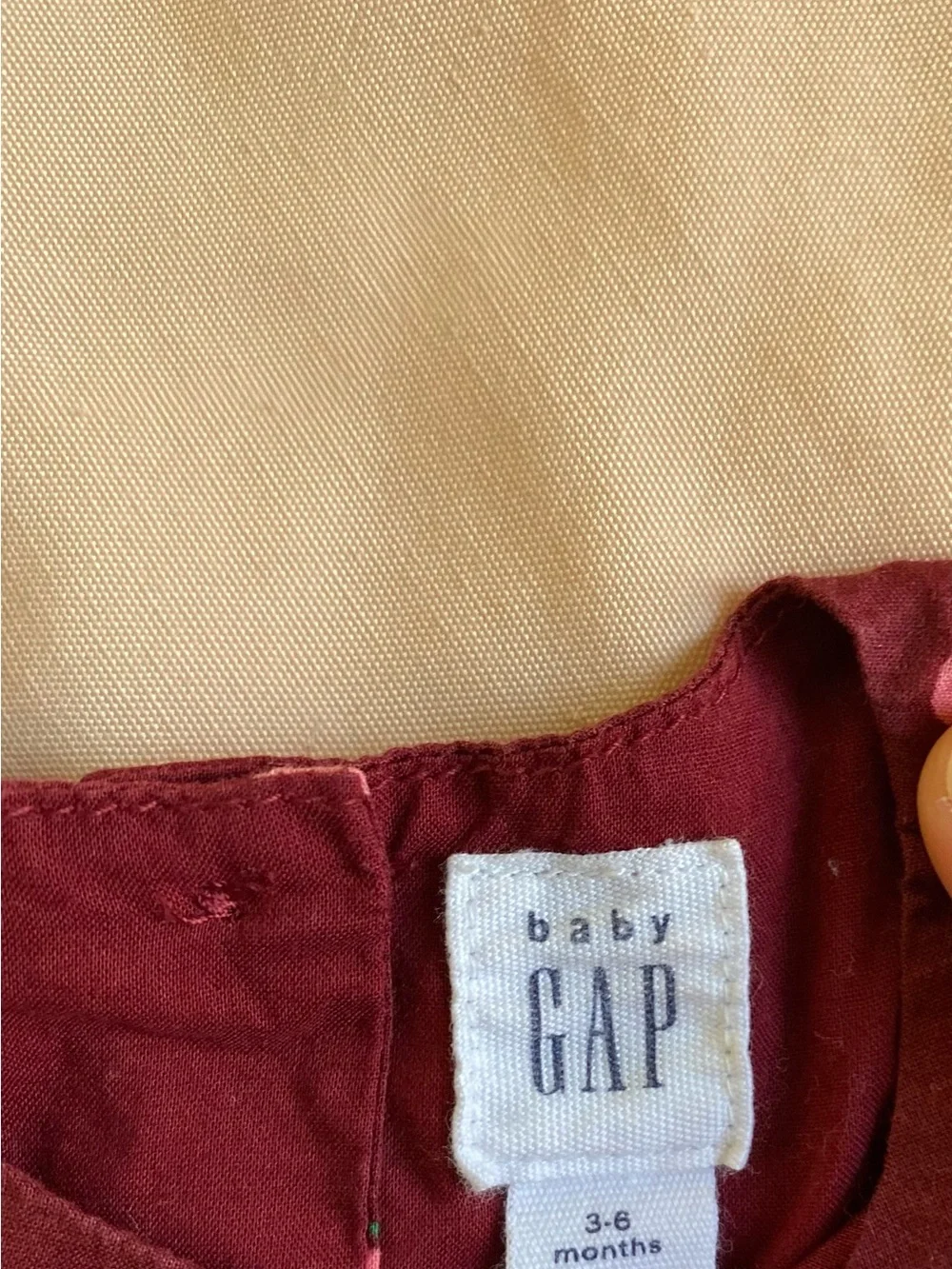 GAP Maroon Long-Sleeve Blouse with Pink apple Print and jeans